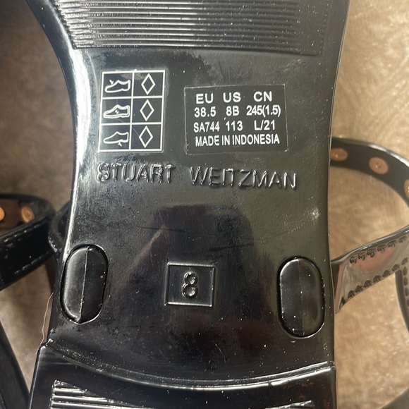 Brand New Stuart Weitzman Gemstone Beaded Thong Jelly Sandals Slingback Black - Picture 11 of 15